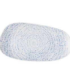 Churchill Cascade Opal Oblong Plates Indigo 350x185mm 6 Pack (JM028)