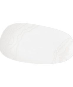 Churchill Tide Organic Oblong Plates White Opal 350x185mm 6 Pack (JM050)
