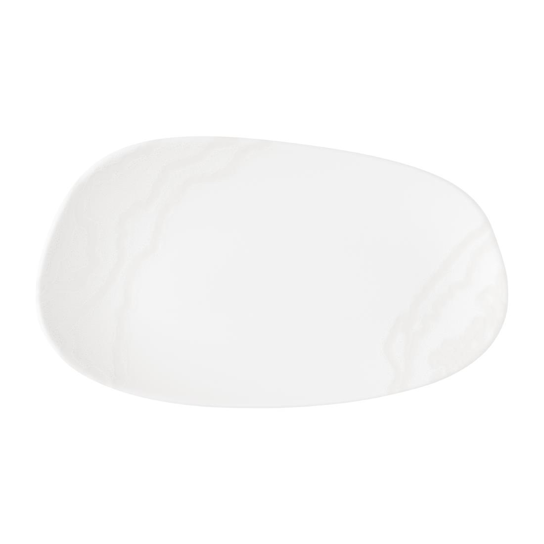 Churchill Tide Organic Oblong Plates White Opal 260x150mm 12 Pack (JM052)