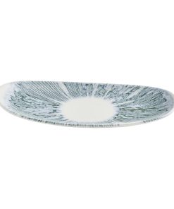 Churchill Lyra Organic Oblong Plates Blue Opal 260x150mm 12 Pack (JM070)