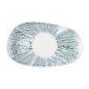 Churchill Lyra Organic Oblong Plates Blue Opal 220x130mm 12 Pack (JM071)