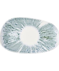 Churchill Lyra Organic Oblong Plates Blue Opal 220x130mm 12 Pack (JM071)
