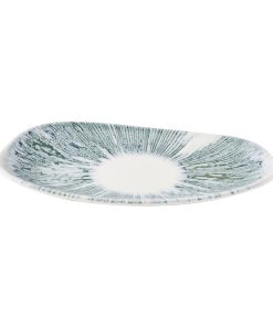 Churchill Lyra Organic Oblong Plates Blue Opal 220x130mm 12 Pack (JM071)