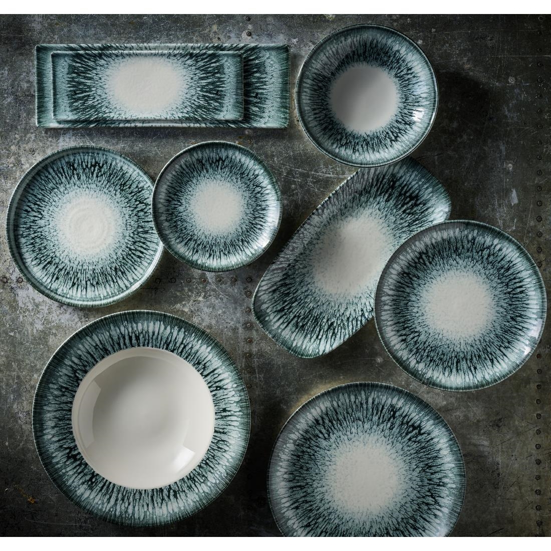 Churchill Inked Lume Oblong Platters Black 298x153mm 12 Pack (JM113)