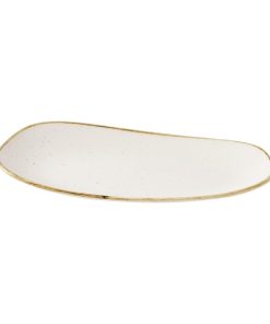 Churchill Stonecast Opal Oblong Plates Barley White 350x185mm 6 Pack (JM148)