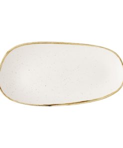 Churchill Stonecast Opal Oblong Plates Barley White 300x150mm 12 Pack (JM149)