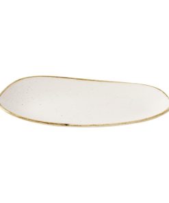 Churchill Stonecast Opal Oblong Plates Barley White 260x150mm 12 Pack (JM150)
