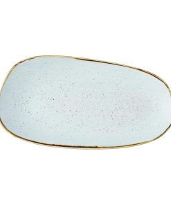Churchill Stonecast Opal Oblong Plates Duck Egg Blue 350x185mm 6 Pack (JM154)