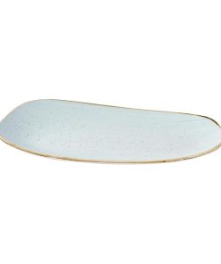Churchill Stonecast Opal Oblong Plates Duck Egg Blue 350x185mm 6 Pack (JM154)