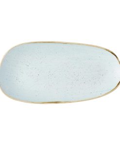 Churchill Stonecast Opal Oblong Plates Duck Egg Blue 300x150mm 12 Pack (JM155)