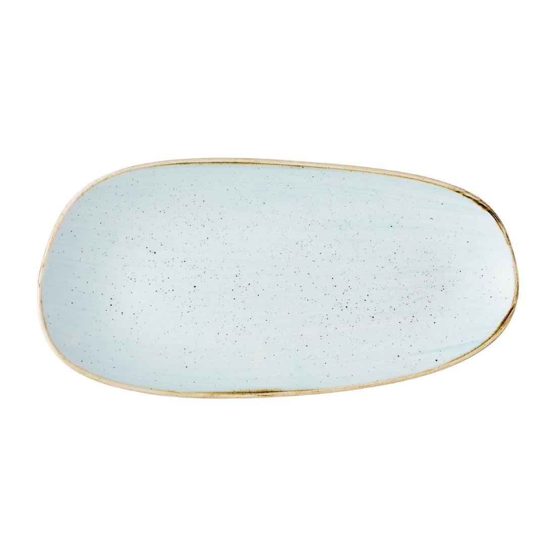 Churchill Stonecast Opal Oblong Plates Duck Egg Blue 300x150mm 12 Pack (JM155)