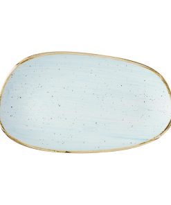 Churchill Stonecast Opal Oblong Plates Duck Egg Blue 260x150mm 12 Pack (JM156)