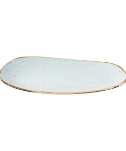 Churchill Stonecast Opal Oblong Plates Duck Egg Blue 260x150mm 12 Pack (JM156)