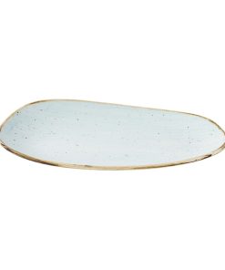 Churchill Stonecast Opal Oblong Plates Duck Egg Blue 220x130mm 12 Pack (JM157)