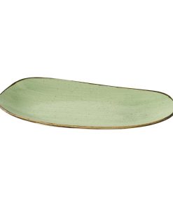 Churchill Stonecast Opal Oblong Plates Sage Green 350x185mm 6 Pack (JM160)