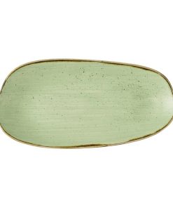Churchill Stonecast Opal Oblong Plates Sage Green 300x150mm 12 Pack (JM161)