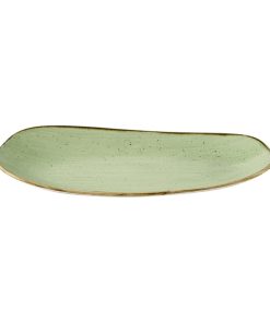 Churchill Stonecast Opal Oblong Plates Sage Green 300x150mm 12 Pack (JM161)