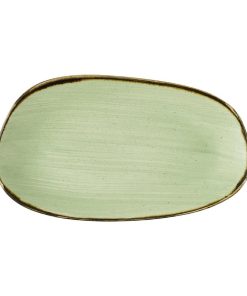 Churchill Stonecast Opal Oblong Plates Sage Green 260x150mm 12 Pack (JM162)