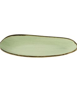 Churchill Stonecast Opal Oblong Plates Sage Green 260x150mm 12 Pack (JM162)