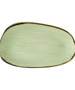 Churchill Stonecast Opal Oblong Plates Sage Green 220x130mm 12 Pack (JM163)