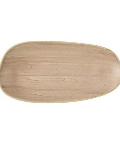 Churchill Stonecast Opal Oblong Plates Truffle 300x150mm 12 Pack (JM167)