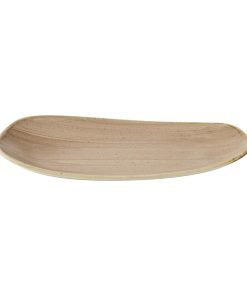 Churchill Stonecast Opal Oblong Plates Truffle 300x150mm 12 Pack (JM167)