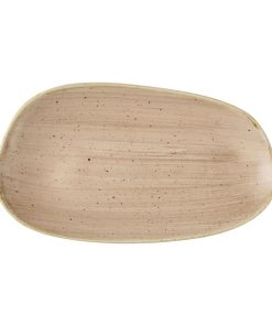 Churchill Stonecast Opal Oblong Plates Truffle 260x150mm 12 Pack (JM168)