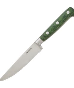Comas Steak Knives Green Handles 258mm 6 Pack (JM197)