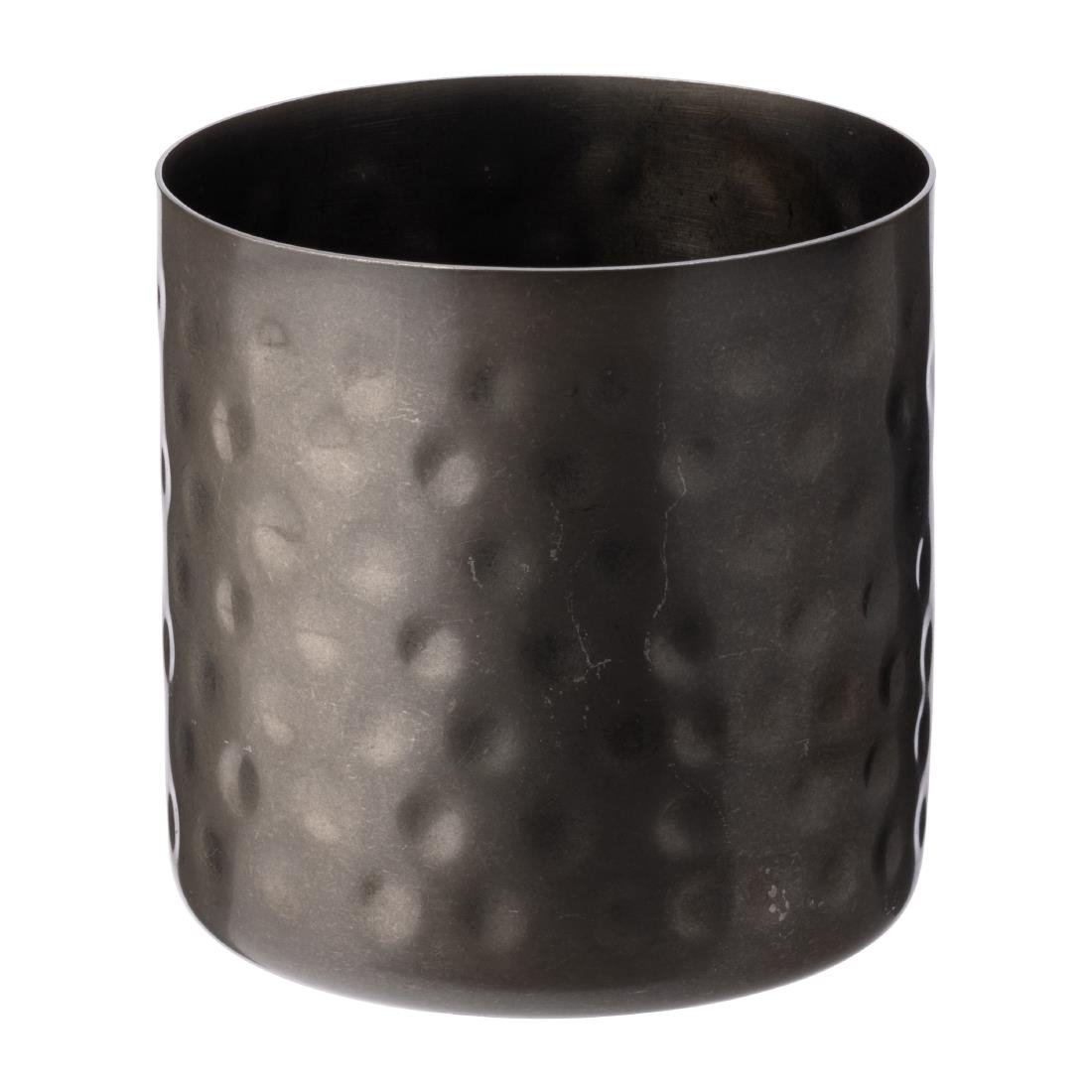 Utopia Vintage Steel Hammered Chip Cups Black 85mm 12 Pack (JM300)