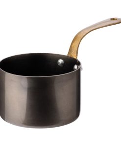 Utopia Vintage Steel Mini Saucepans Black 90mm 6 Pack (JM303)