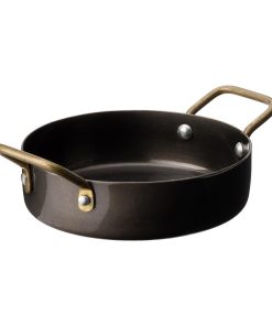 Utopia Vintage Steel Mini Casserole Dishes Black 122mm 6 Pack (JM307)