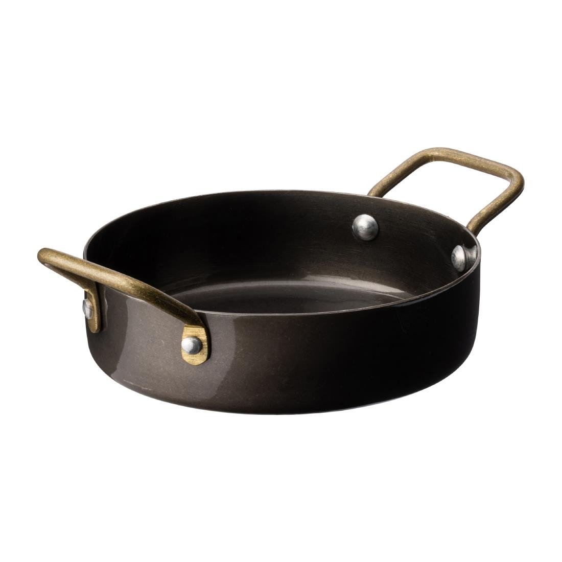 Utopia Vintage Steel Mini Casserole Dishes Black 122mm 6 Pack (JM307)