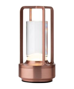 Utopia Cuba LED Cordless Table Lamps Brushed Copper 175mm 6 Pack (JM312)