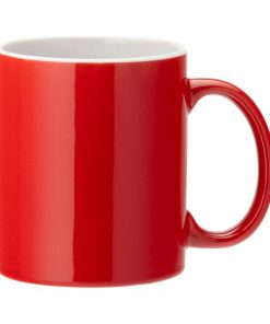 Utopia Pure White Straight-Sided Mugs Red 340ml 12 Pack (JM314)