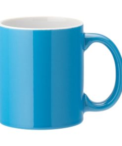 Utopia Pure White Straight-Sided Mugs Blue 340ml 12 Pack (JM315)