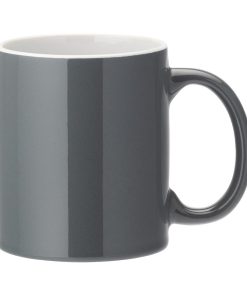 Utopia Pure White Straight-Sided Mugs Grey 340ml 12 Pack (JM316)