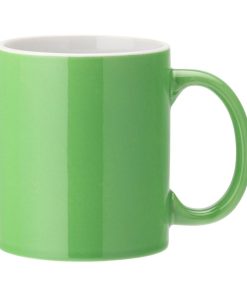 Utopia Pure White Straight-Sided Mugs Green 340ml 12 Pack (JM317)