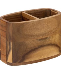 Utopia Acacia 2 Compartment Table Caddy 2 Pack (JM318)
