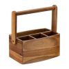 Utopia Acacia Straight Sided 4 Compartment Table Caddy 2 Pack (JM319)
