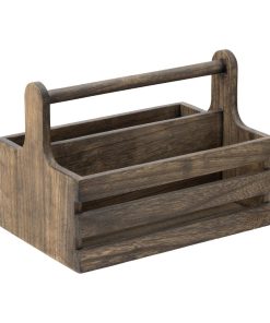 Utopia Large Rustic Wooden Table Caddy 2 Pack (JM320)