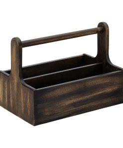 Utopia Large Wooden Table Caddy Black 2 Pack (JM326)