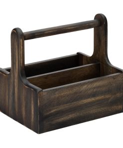 Utopia Medium Wooden Table Caddy Black 2 Pack (JM327)