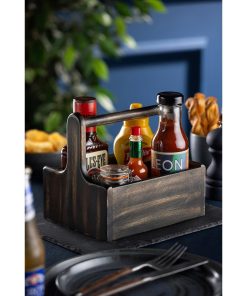 Utopia Medium Wooden Table Caddy Black 2 Pack (JM327)