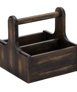 Utopia Small Wooden Table Caddy Black 2 Pack (JM328)