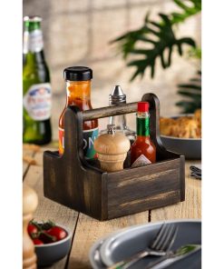 Utopia Small Wooden Table Caddy Black 2 Pack (JM328)