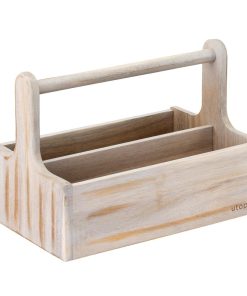 Utopia Large Wooden Table Caddy White 2 Pack (JM329)
