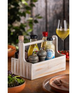 Utopia Large Wooden Table Caddy White 2 Pack (JM329)