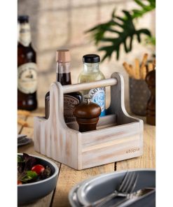Utopia Small Wooden Table Caddy White 2 Pack (JM331)