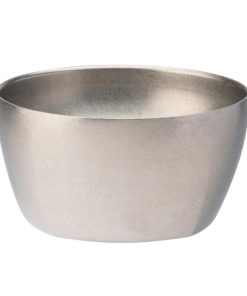 Utopia Artemis Double Walled Bowls Rumbled Steel 110mm 6 Pack (JM358)