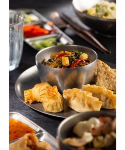 Utopia Artemis Double Walled Bowls Rumbled Steel 110mm 6 Pack (JM358)